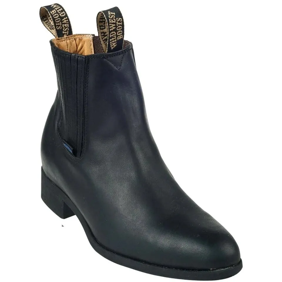 Men's Wild West Napa Leather Round Toe Charro Short Boots 26446
