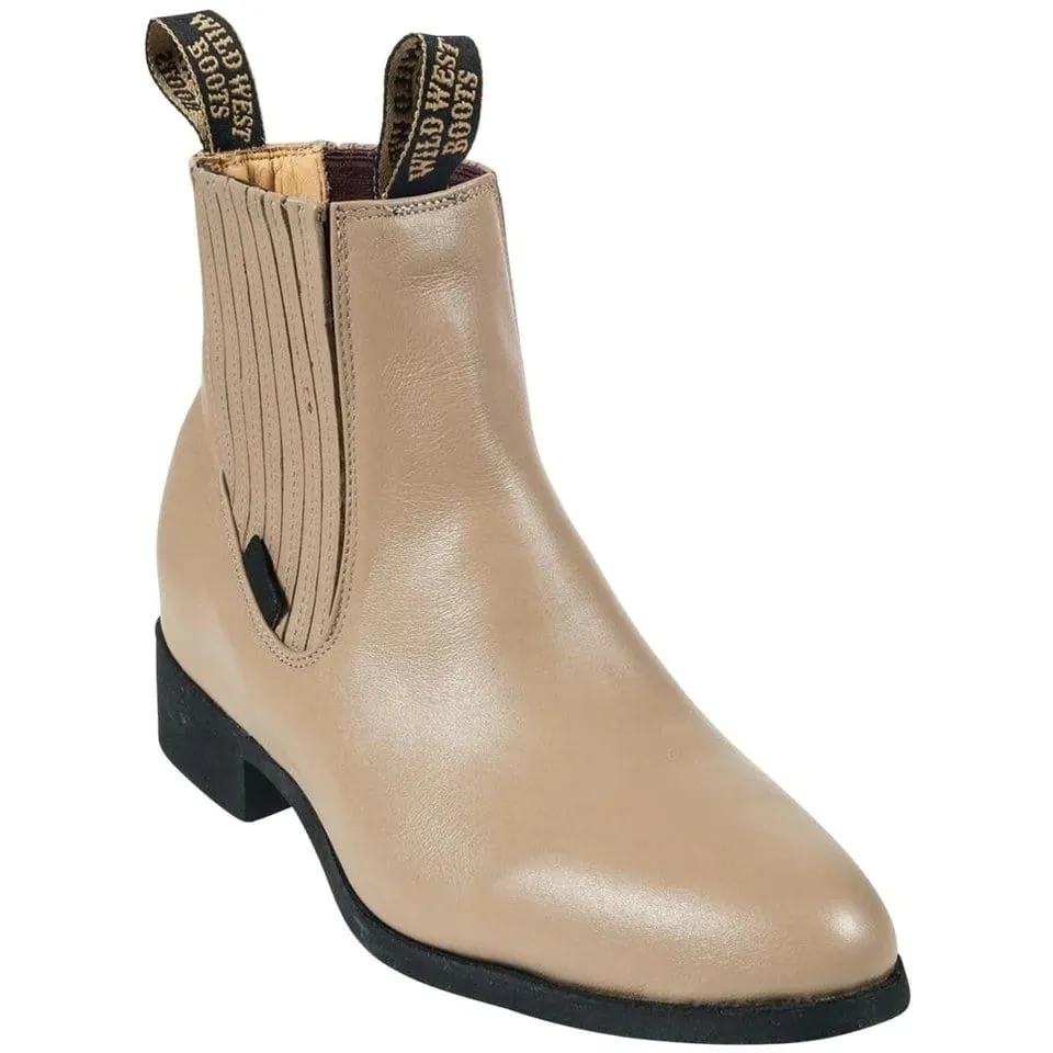 Men's Wild West Napa Leather Round Toe Charro Short Boots 26446