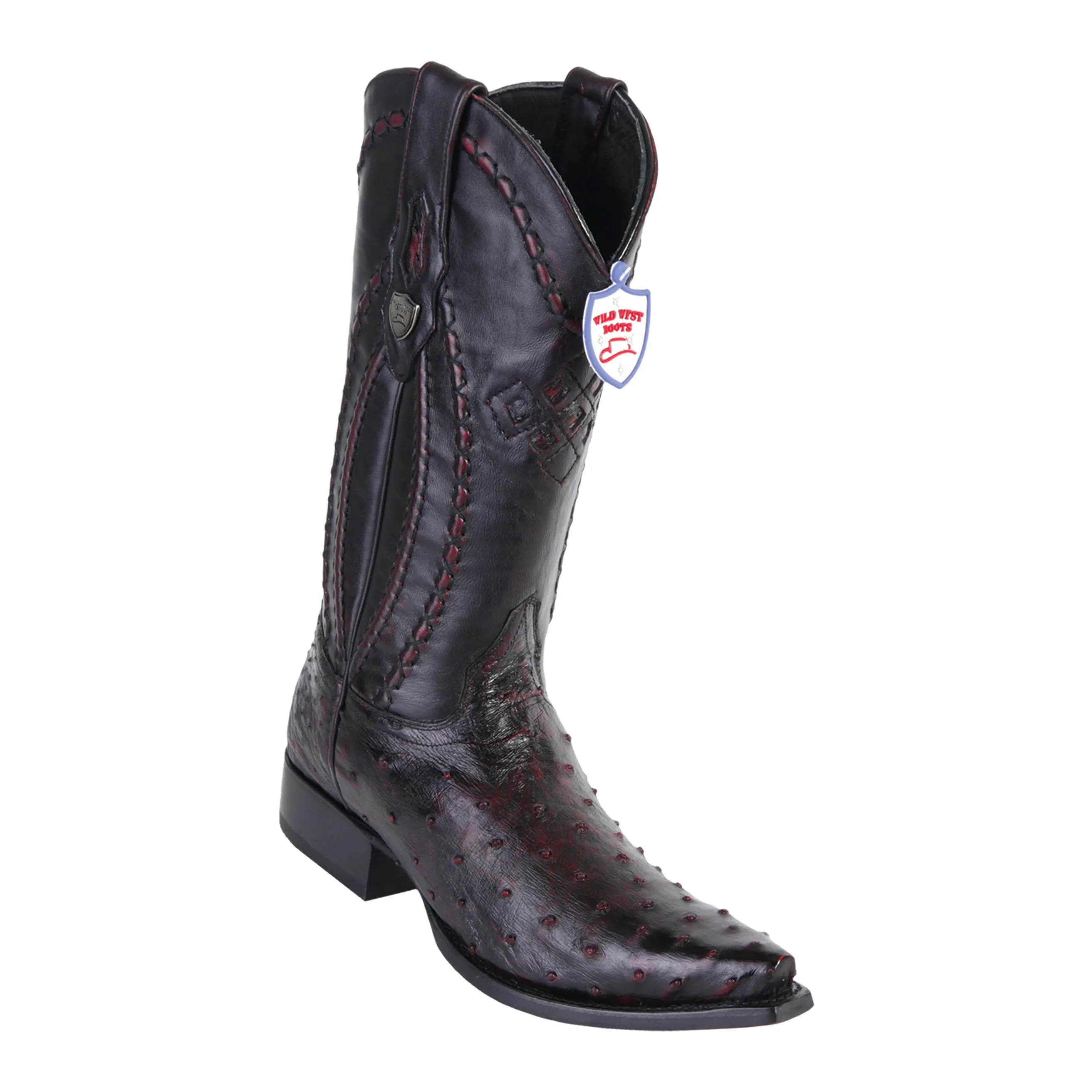 Men's Wild West Ostrich Boots Snip Toe