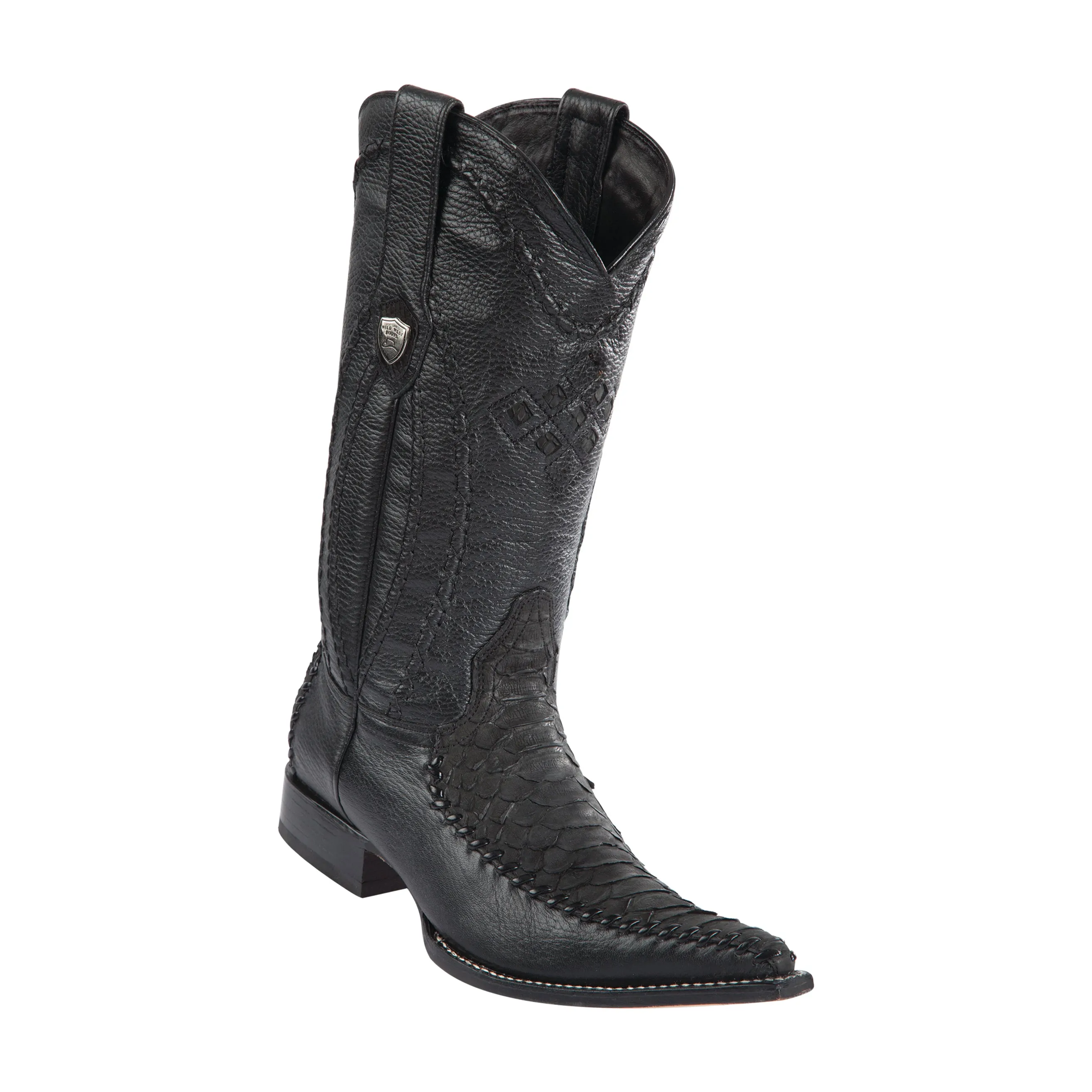 Men's Wild West Python With Deer Boots 3x Toe