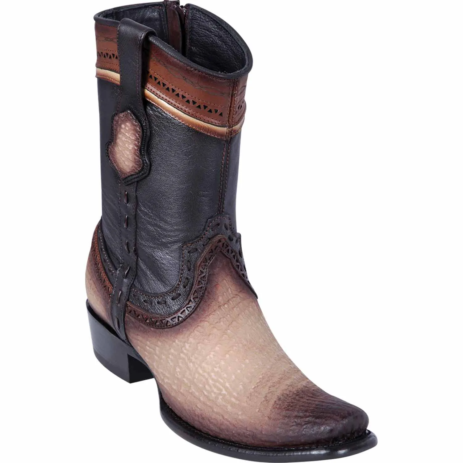 Men's Wild West Shark Skin Dubai Toe Short Boots 279B09