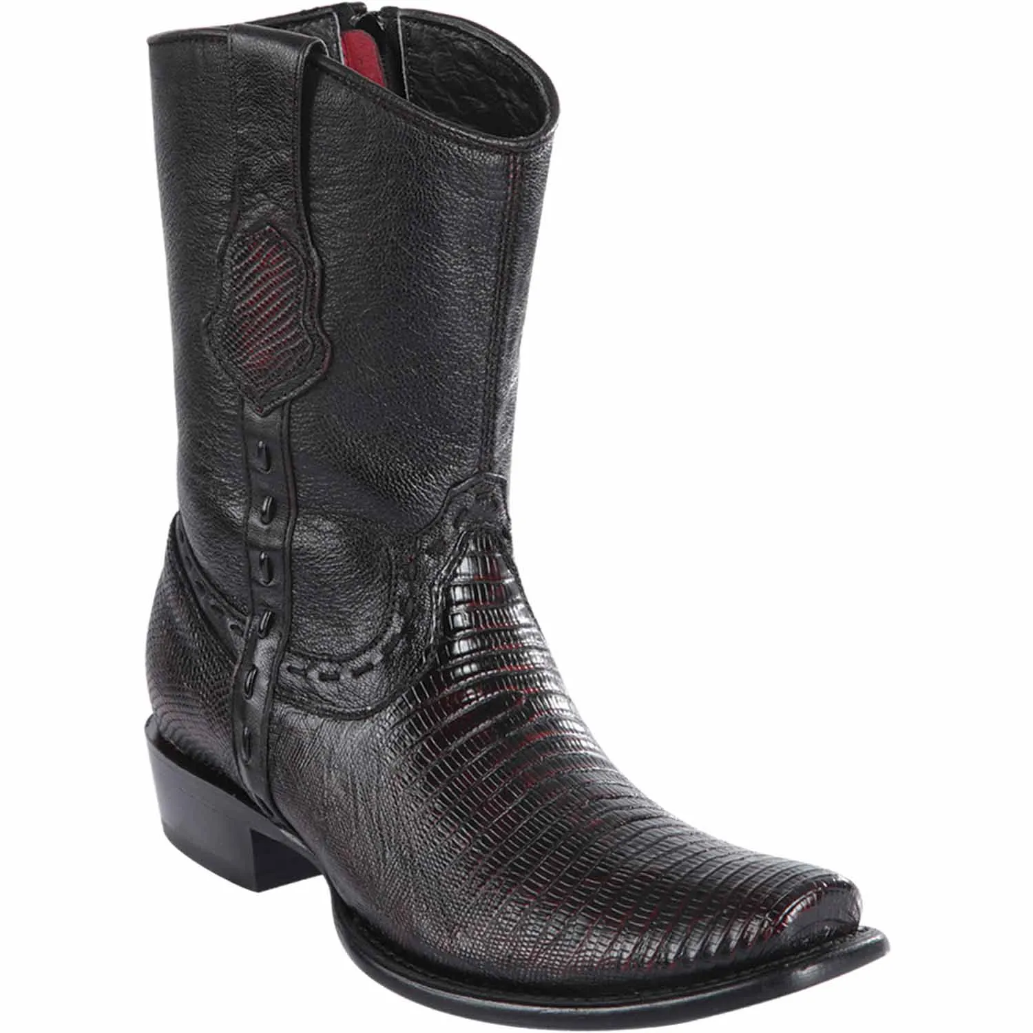 Men's Wild West Teju Lizard Skin Dubai Toe Short Boots 279B07