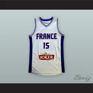 Mickael Gelabale 15 France National Team White Basketball Jersey