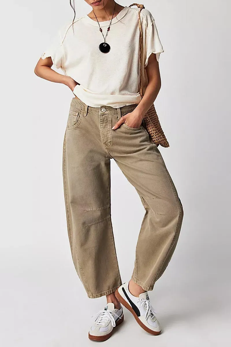 Mid Rise Barrel Jeans