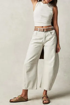 Mid Rise Barrel Jeans