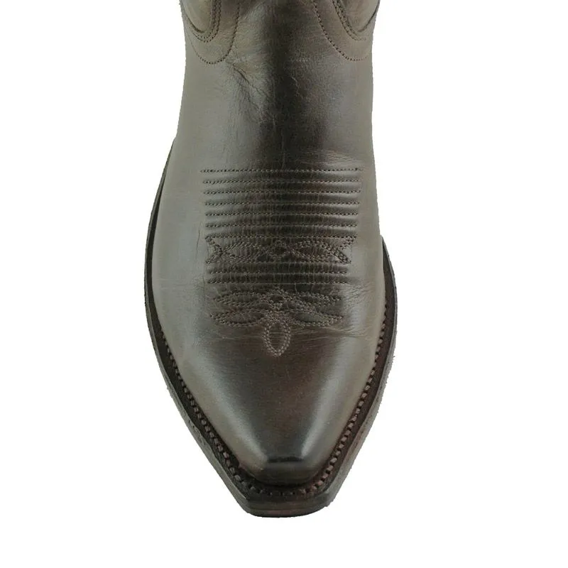 Old West Women's Dark Brown Leather Snip Toe Western Boots
