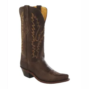 Old West Women's Dark Brown Leather Snip Toe Western Boots