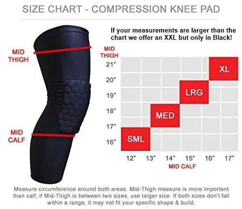 Padded Compression Knee Sleeves - Basketball & Wrestling HexPads!