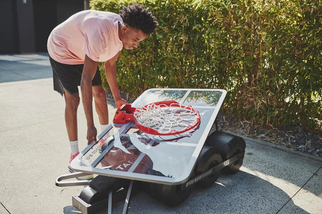 Panier de basket pliable sur roue réglable de 2,10m à 3,05m - B900 BOX NBA