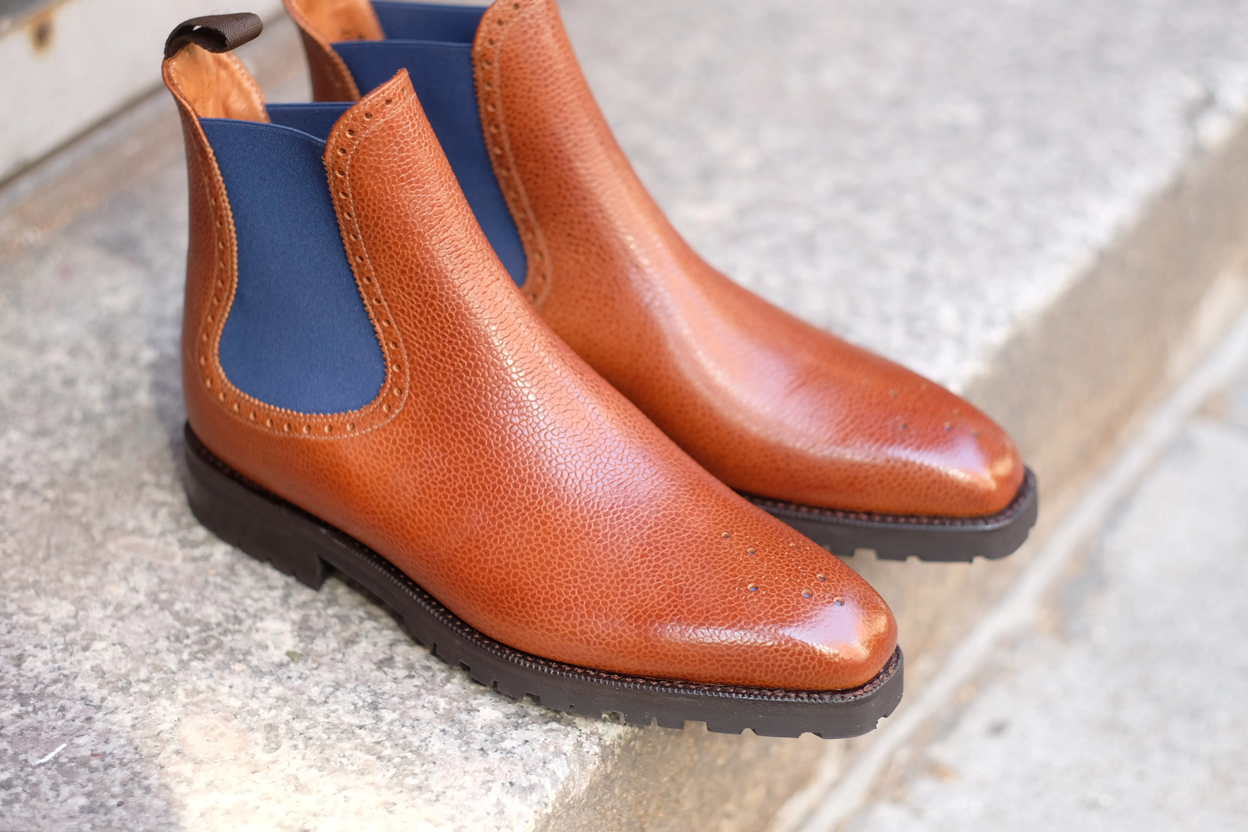 Pasco - MTO - Tan Grain / Blue Gore - MGF Last - Commando Sole