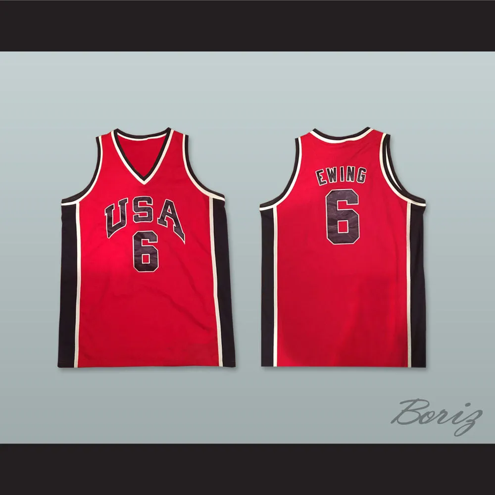 Patrick Ewing 6 USA Team Red Basketball Jersey