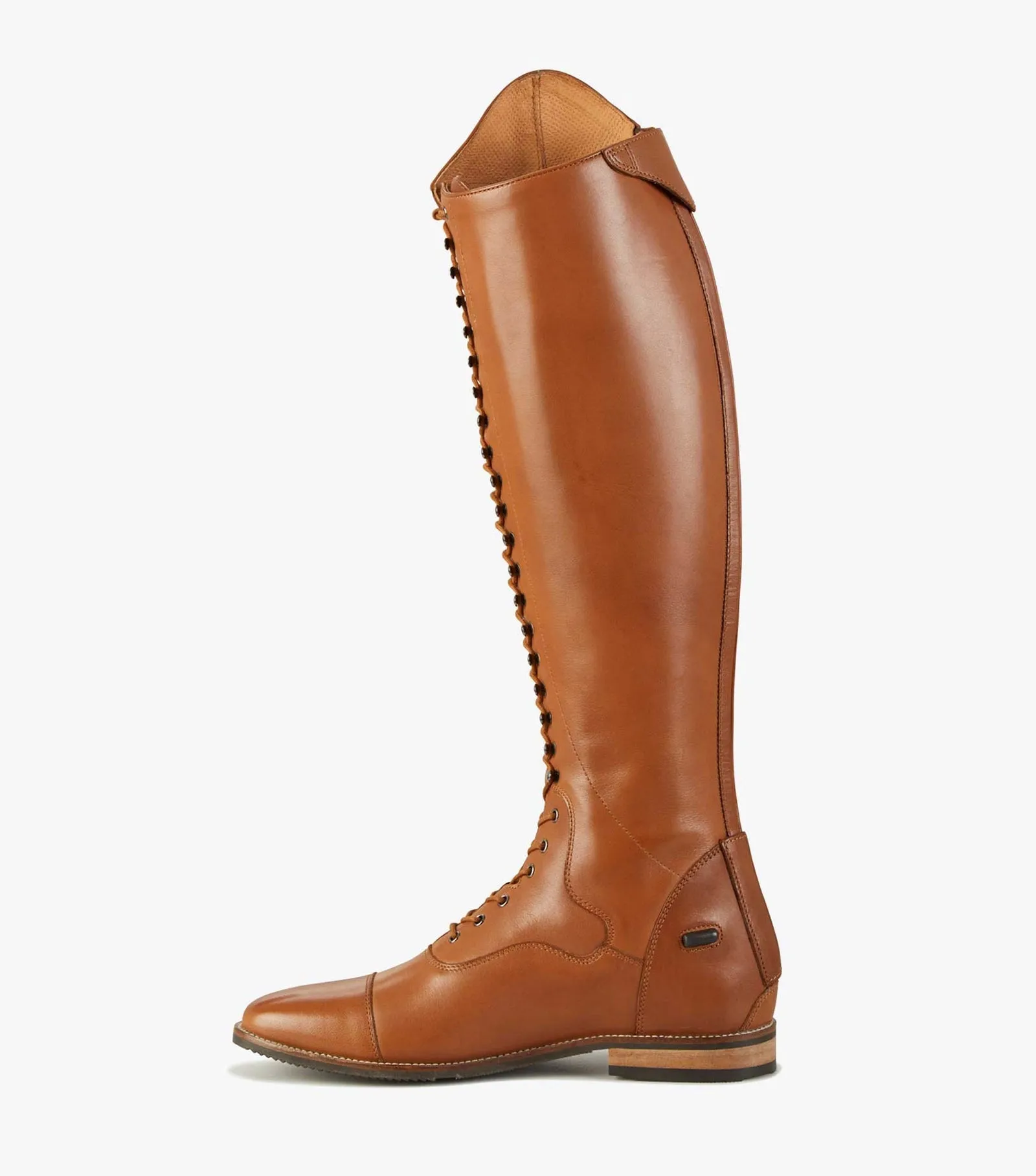 PEI Maurizia Tan Lace-up Tall Riding Boots (UK5-Wide)