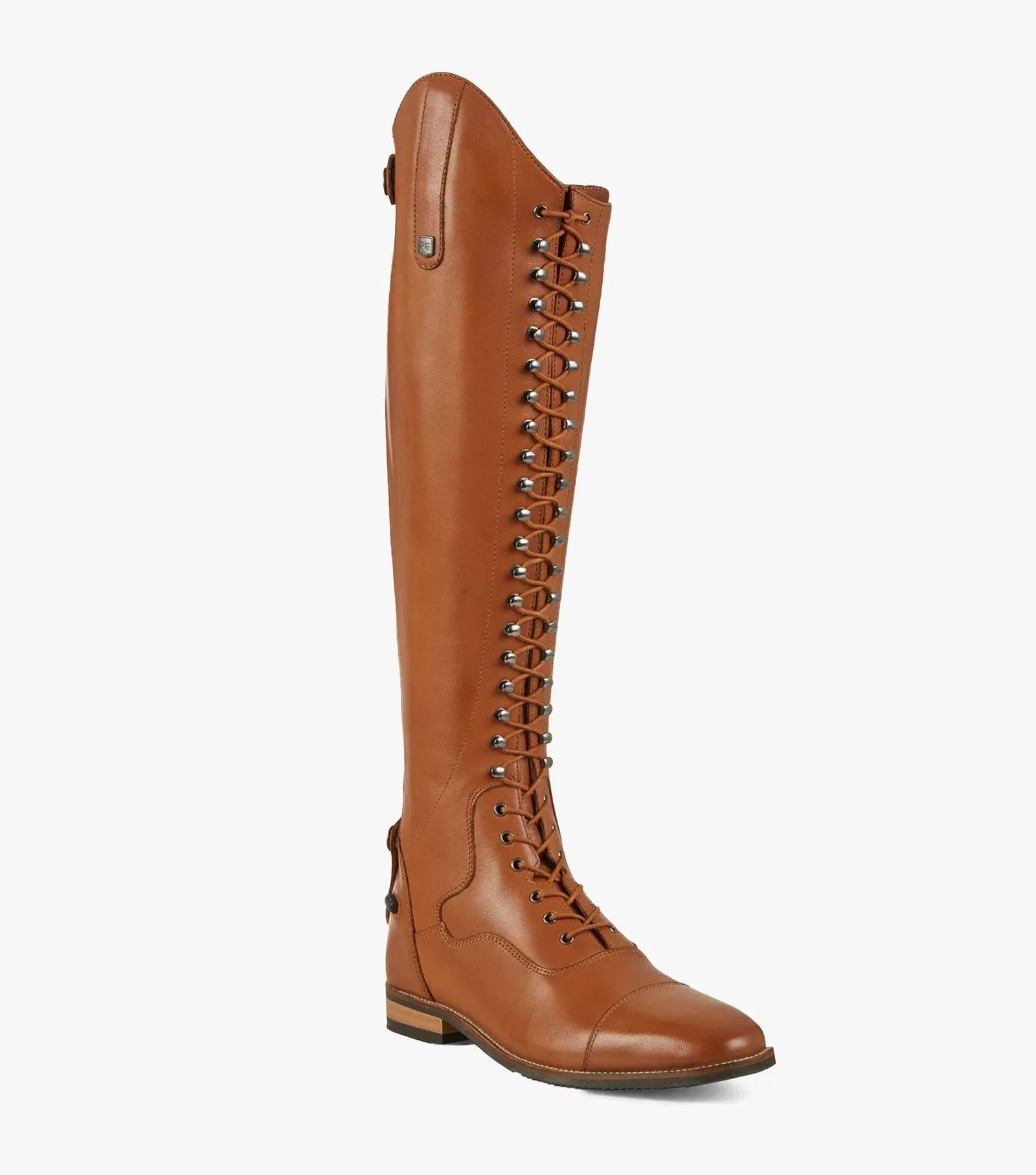 PEI Maurizia Tan Lace-up Tall Riding Boots (UK5-Wide)