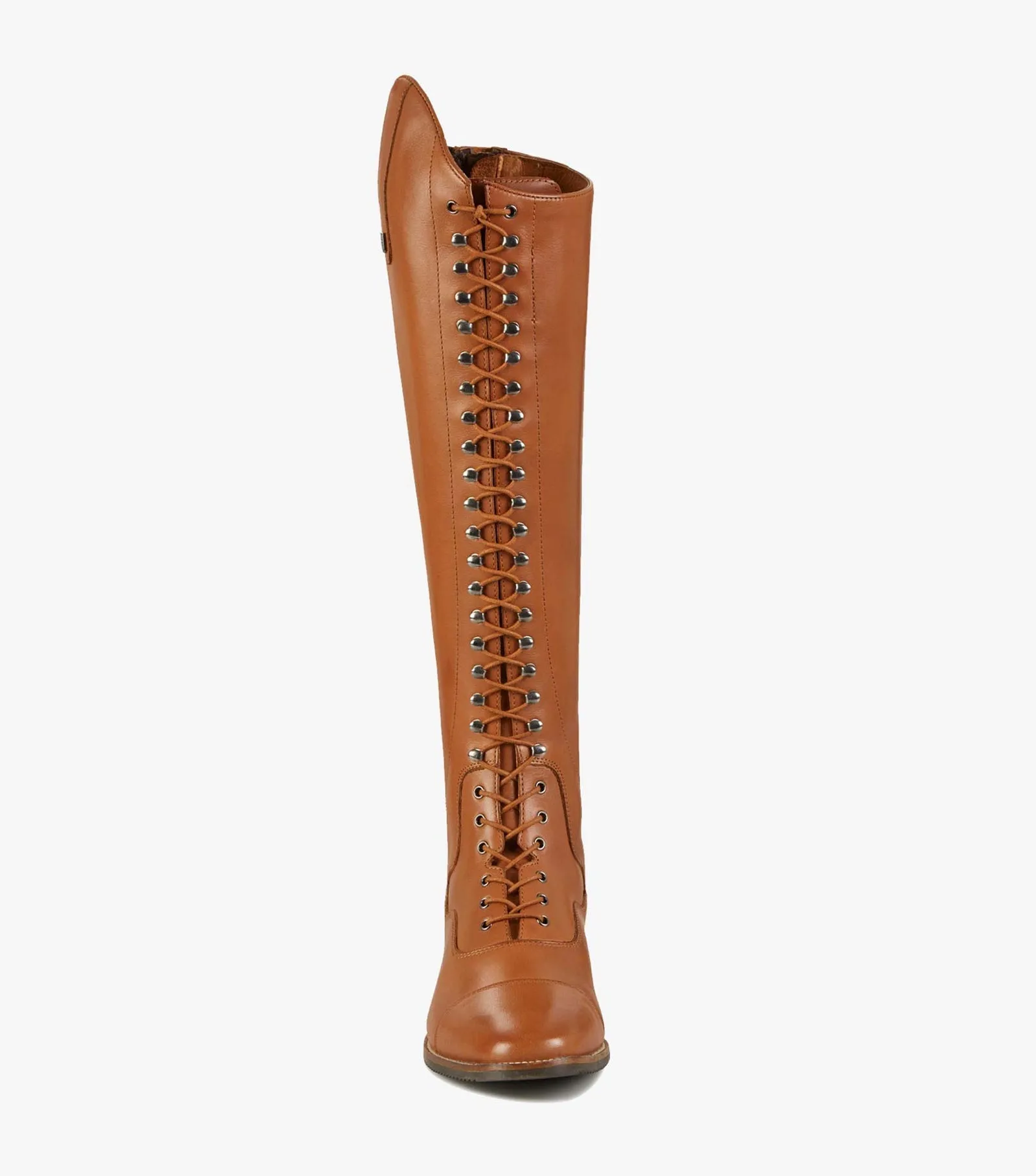 PEI Maurizia Tan Lace-up Tall Riding Boots (UK5-Wide)