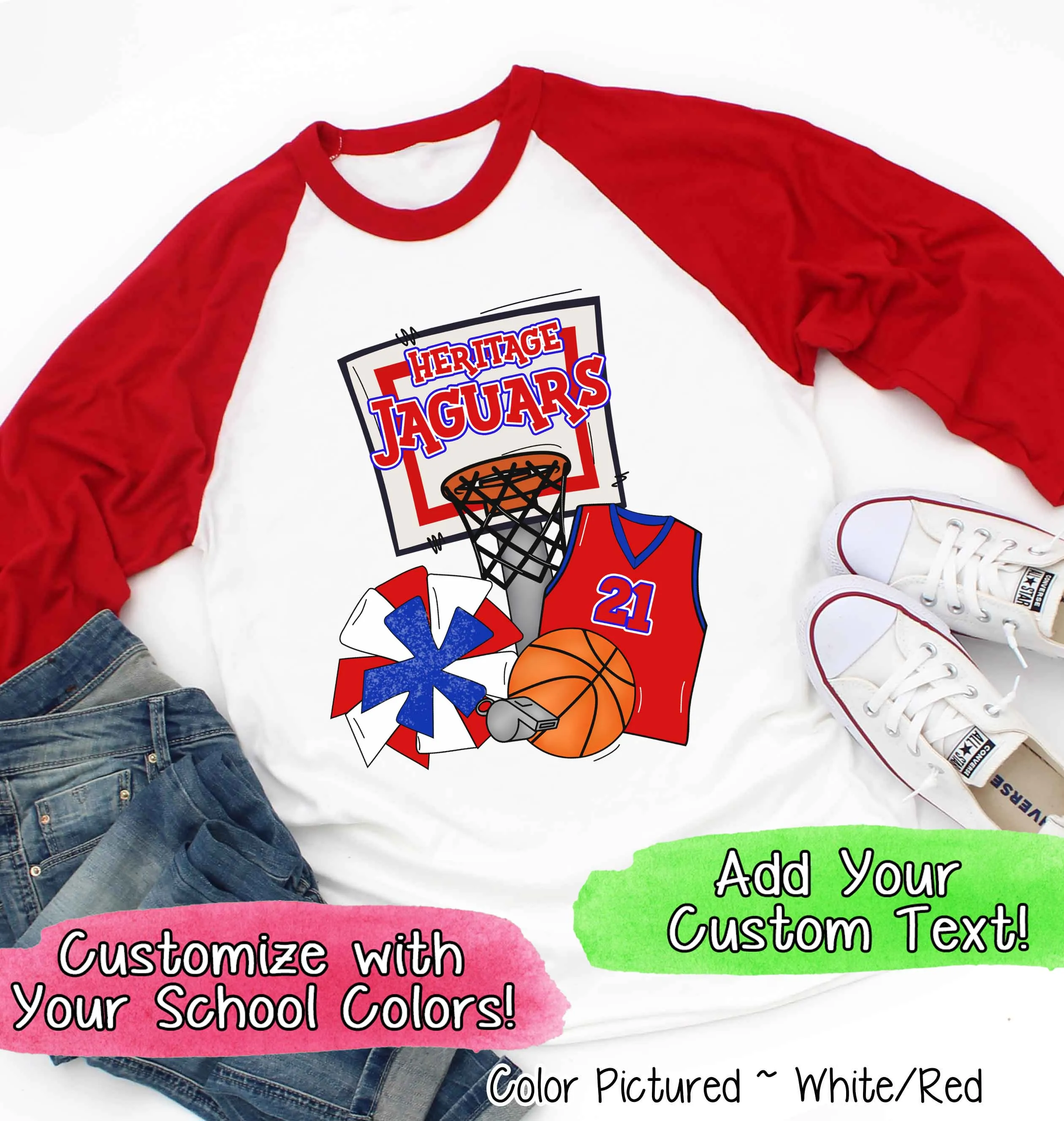 Personalized Basketball Goal and Jersey Fan Tee