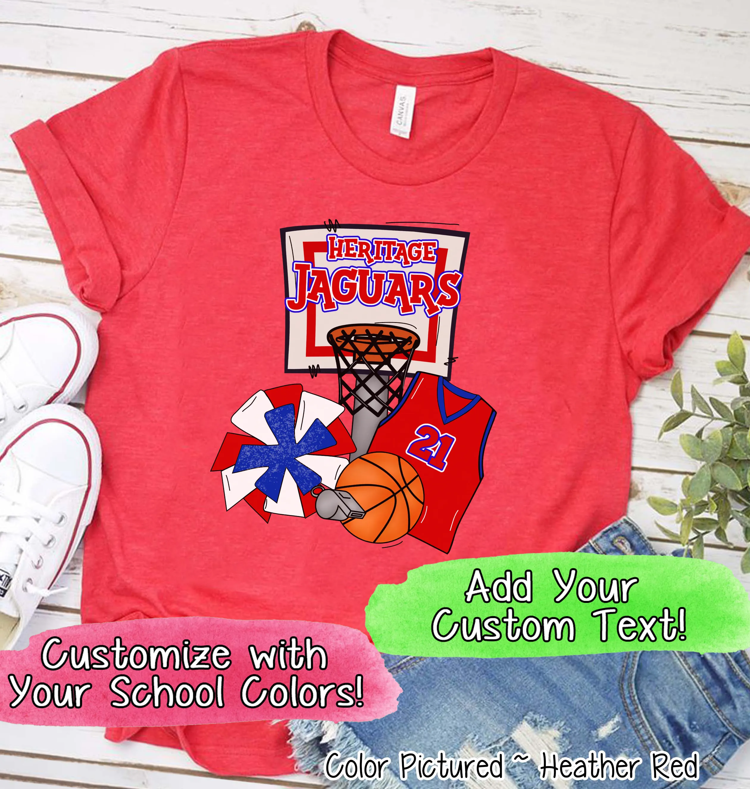 Personalized Basketball Goal and Jersey Fan Tee