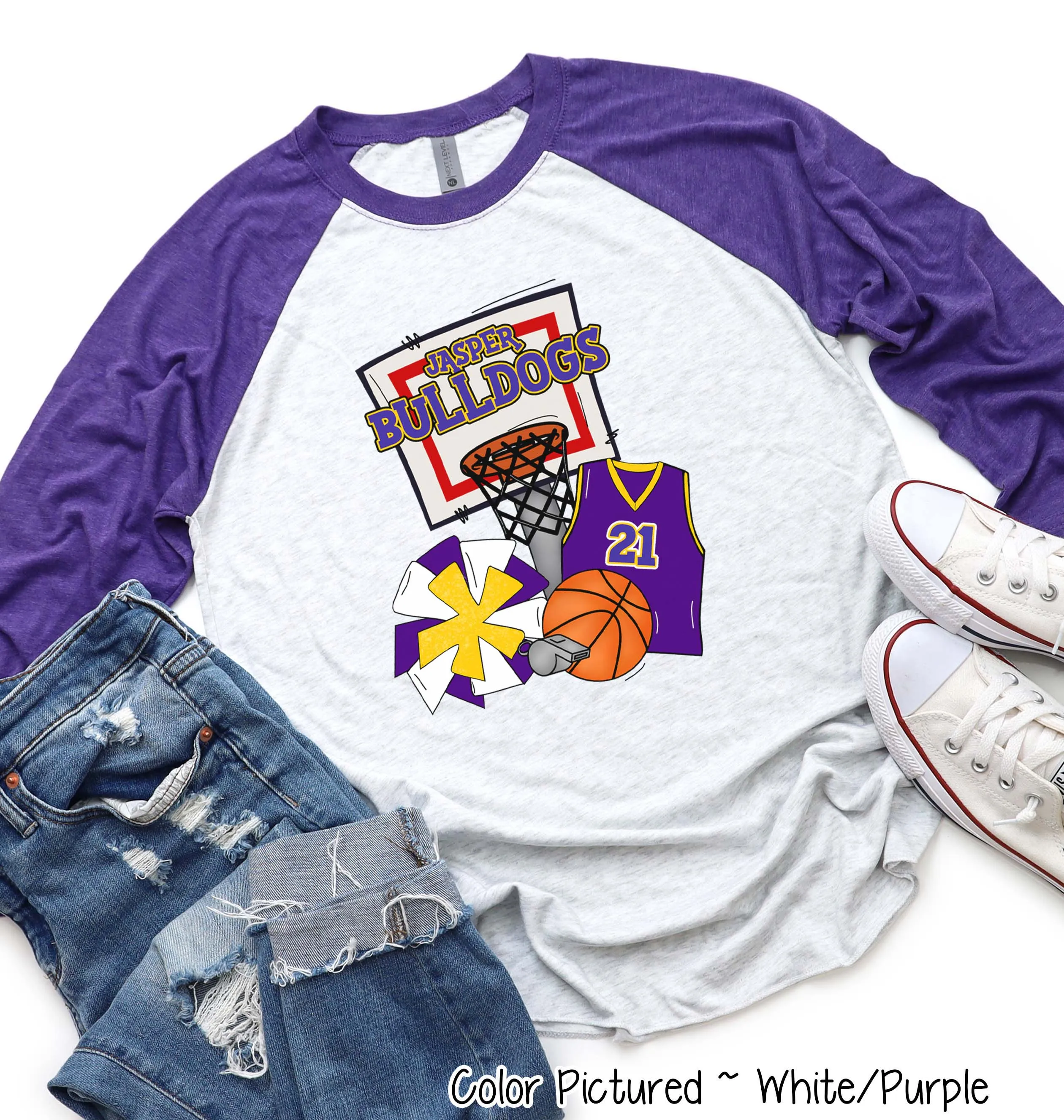 Personalized Basketball Goal and Jersey Fan Tee