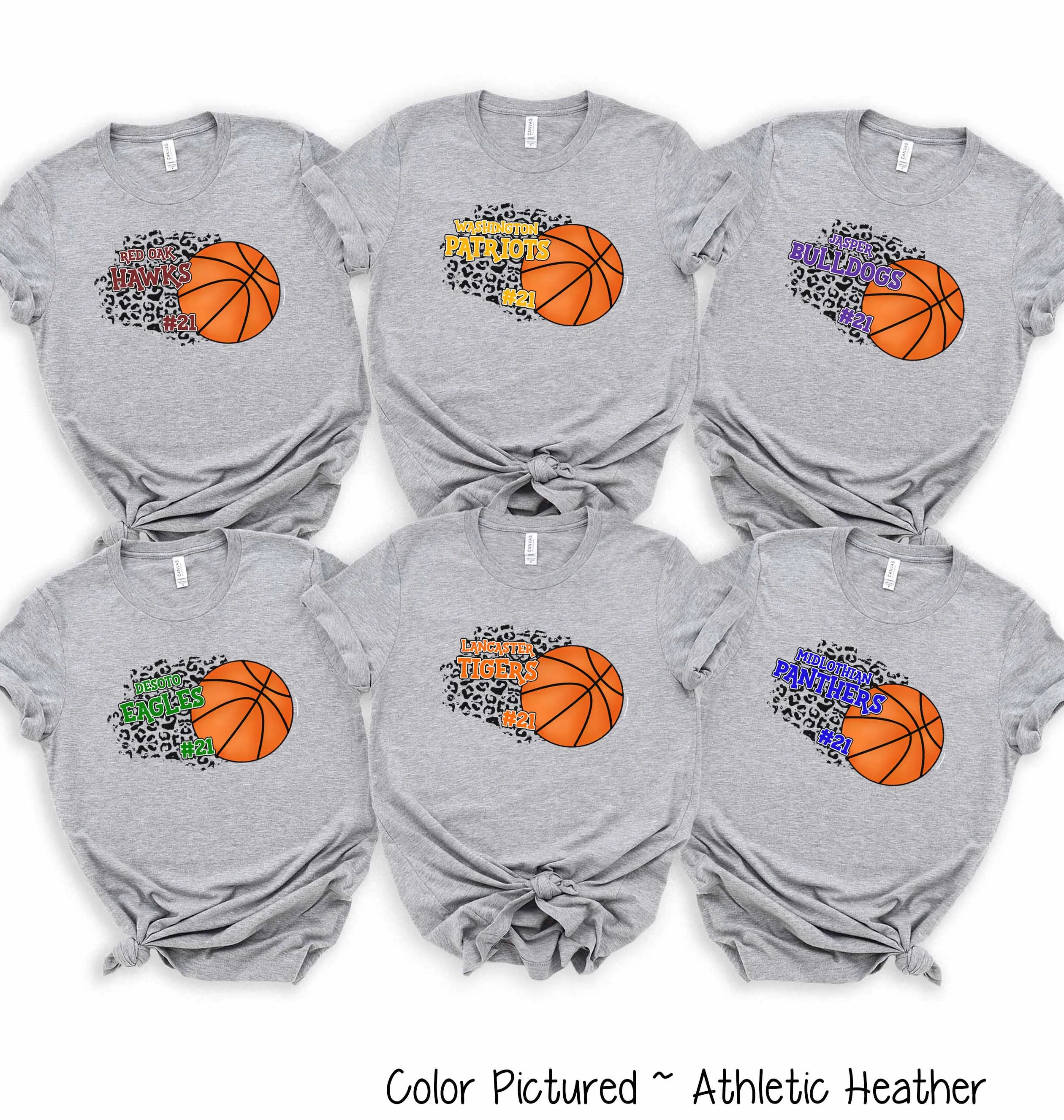 Personalized Leopard Basketball Number Fan Tee