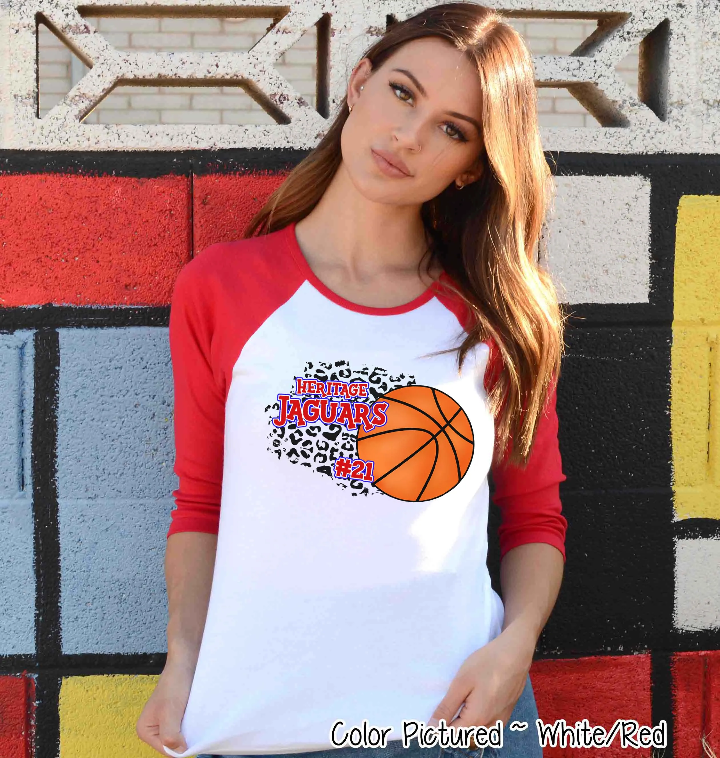 Personalized Leopard Basketball Number Fan Tee