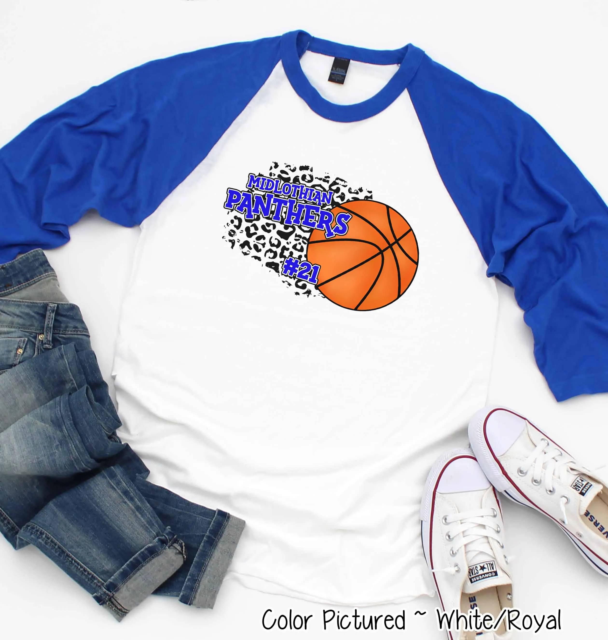 Personalized Leopard Basketball Number Fan Tee