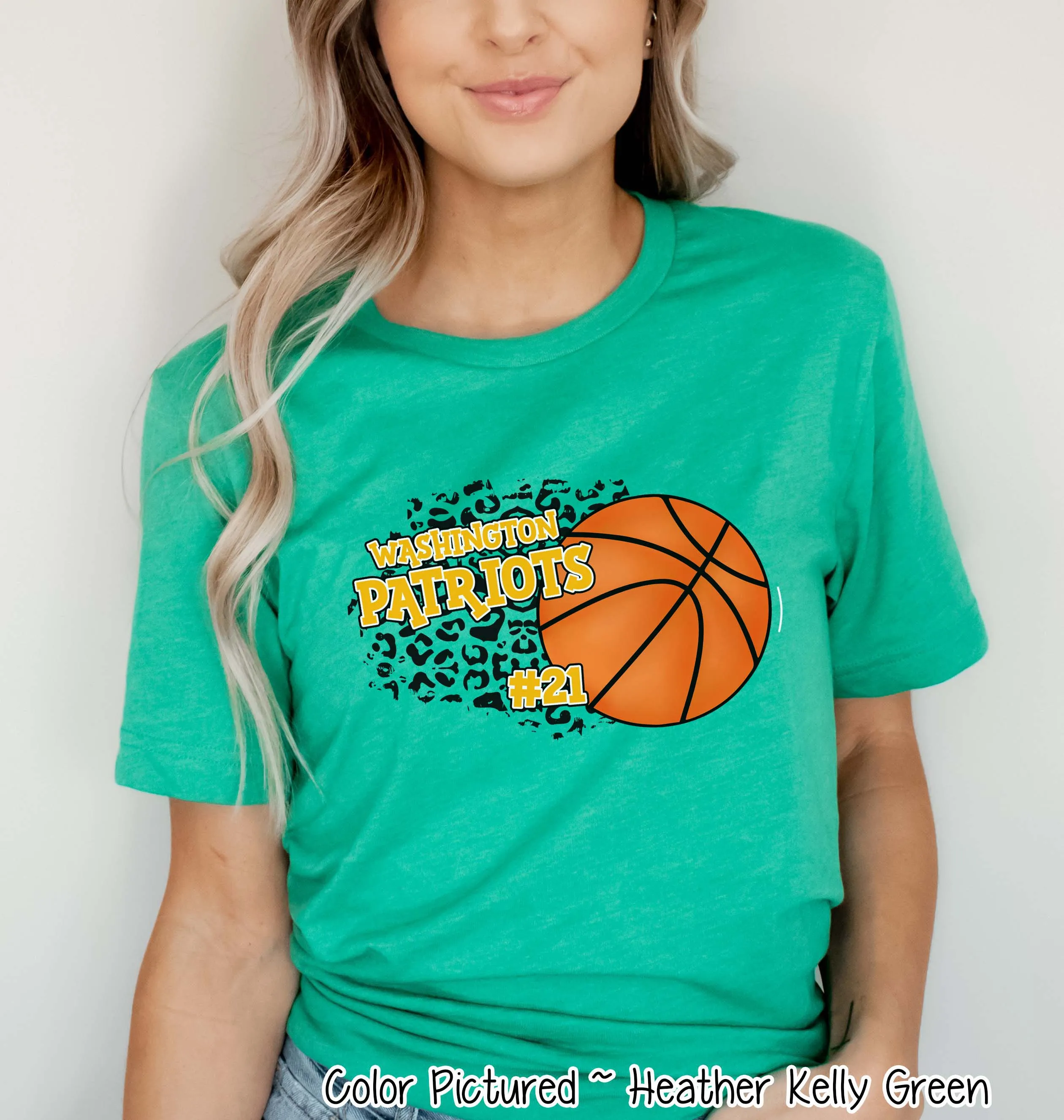 Personalized Leopard Basketball Number Fan Tee