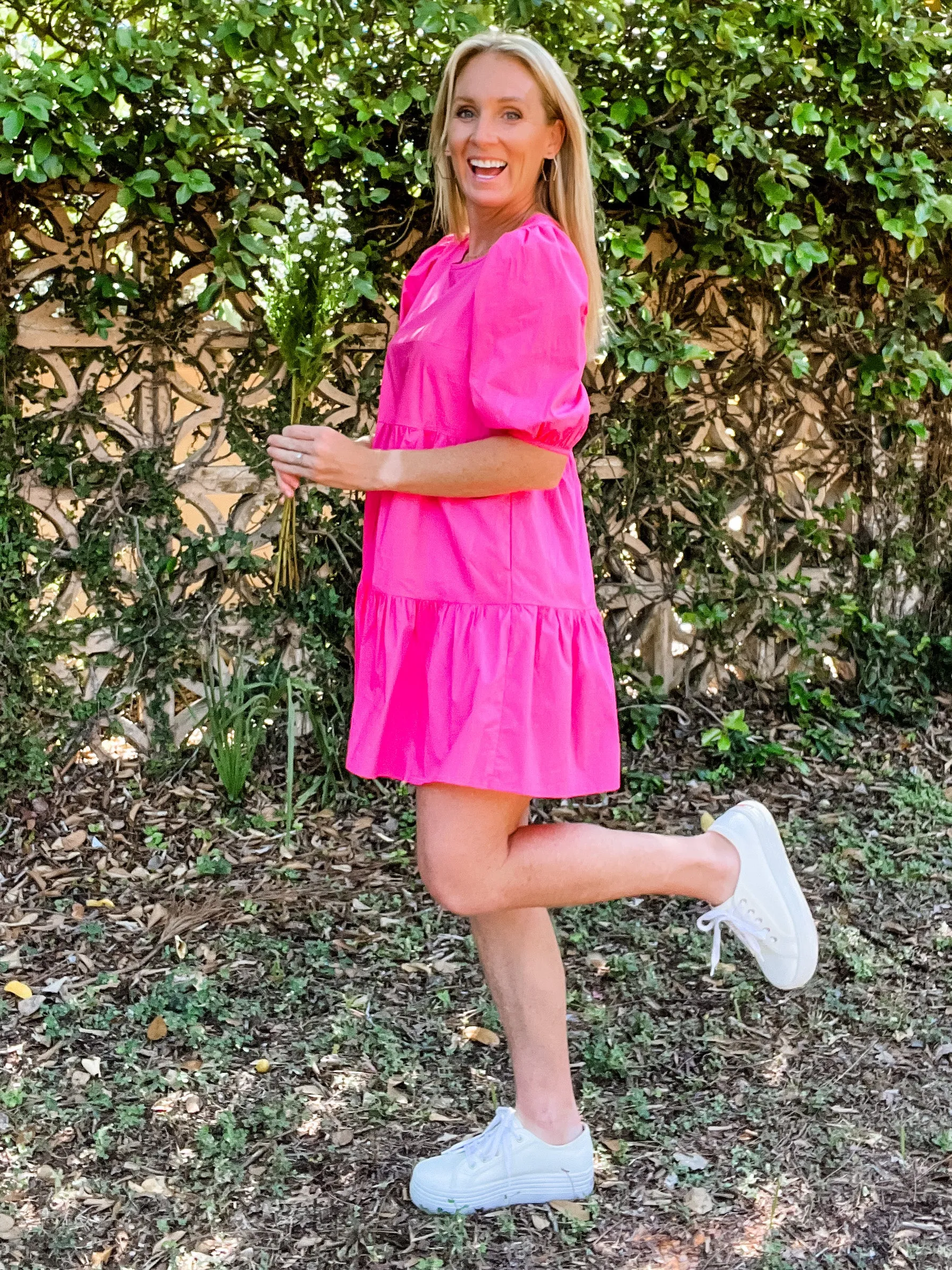 Poppy Pink Poplin Dress