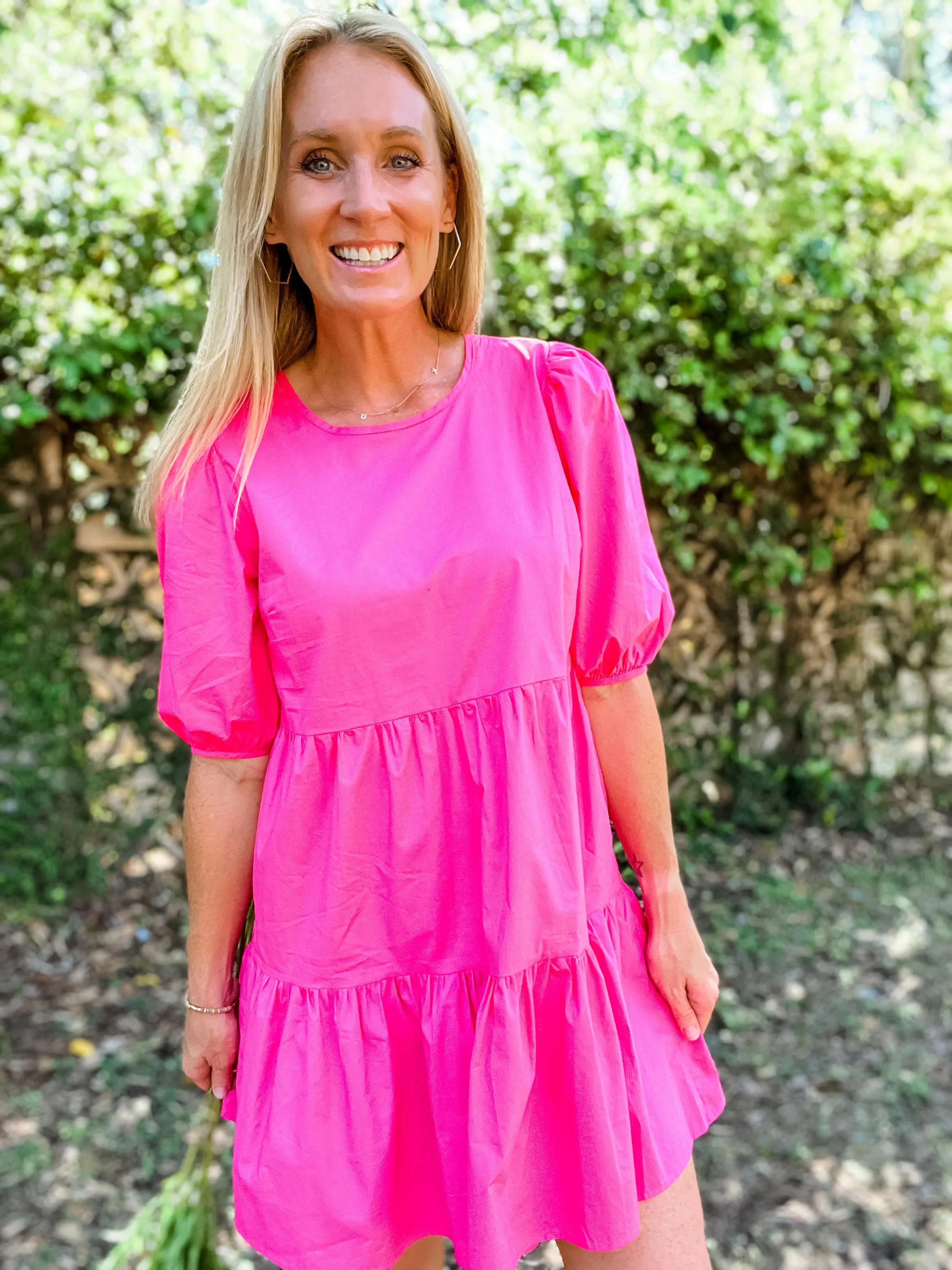Poppy Pink Poplin Dress