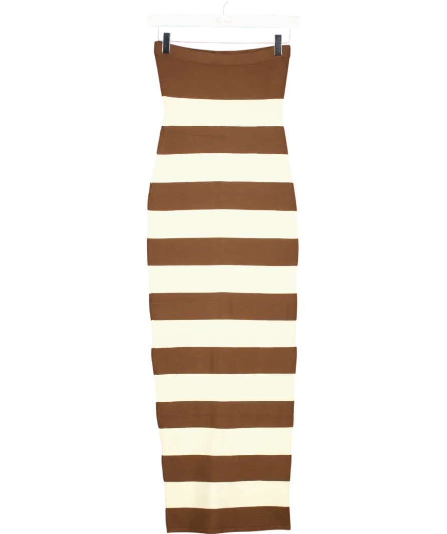 Posse Brown Theo Strapless Dress UK XS