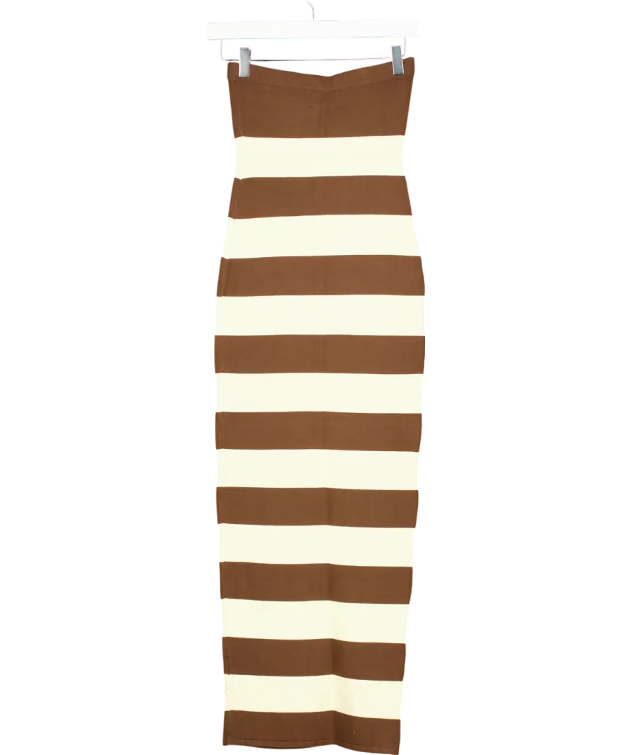 Posse Brown Theo Strapless Dress UK XS