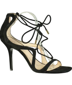REISS Black Kate Leather Strappy High Heel Sandals UK 8 EU 41 👠