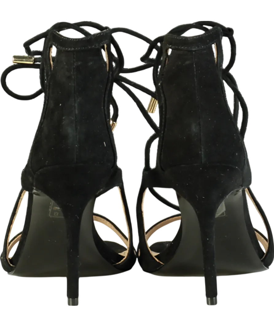 REISS Black Kate Leather Strappy High Heel Sandals UK 8 EU 41 👠