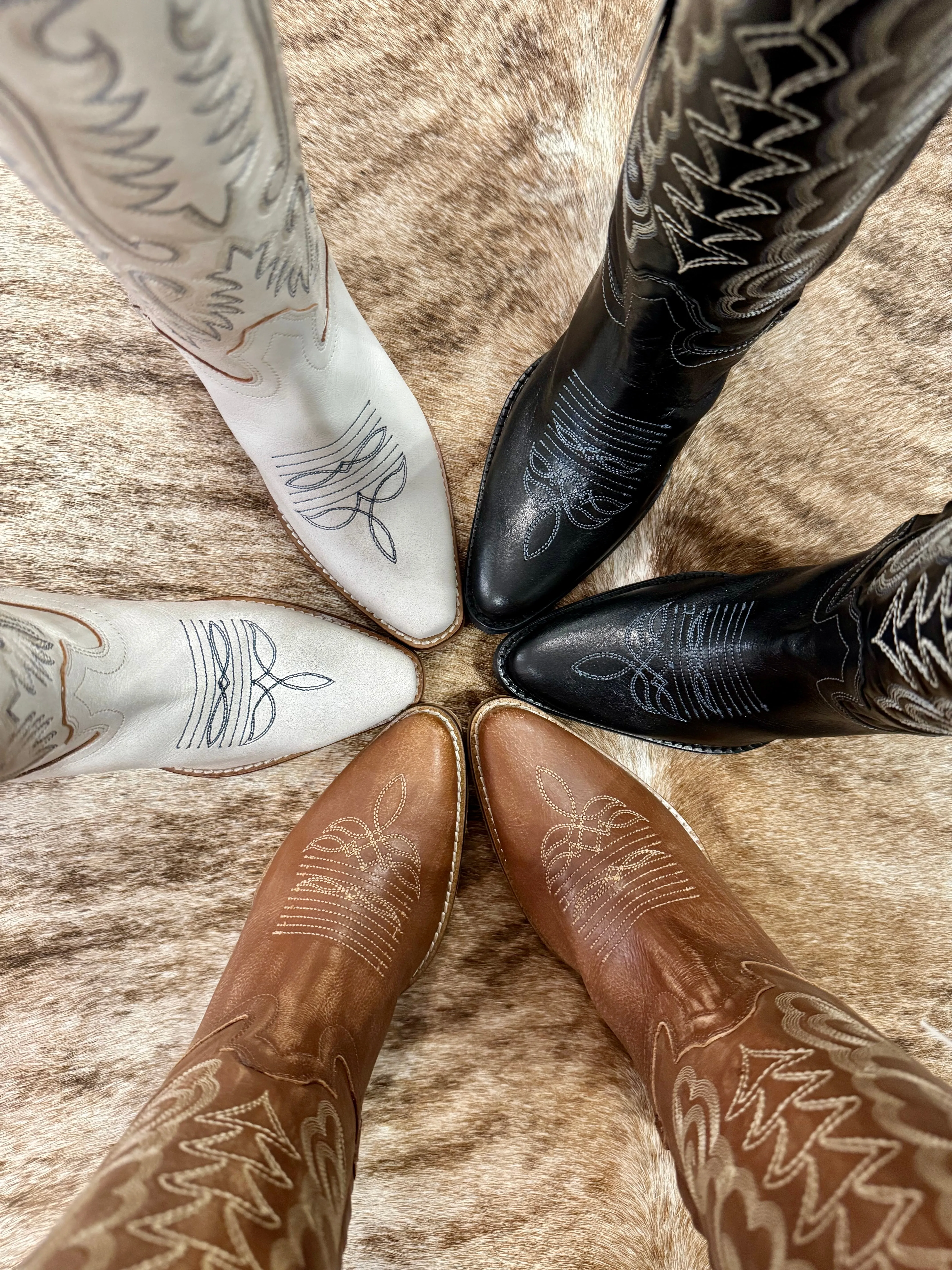 RESTOCK MYRA Brown Embroidered Leather Boots