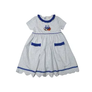 Royal Blue Wildcat Girl's Dress