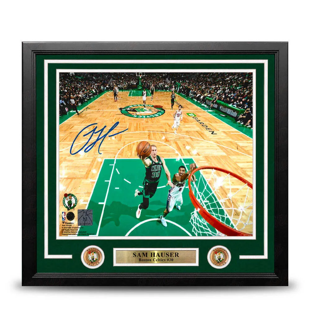 Sam Hauser Rim Cam Boston Celtics Autographed 11x14 Framed Photo JSA PSA Pass
