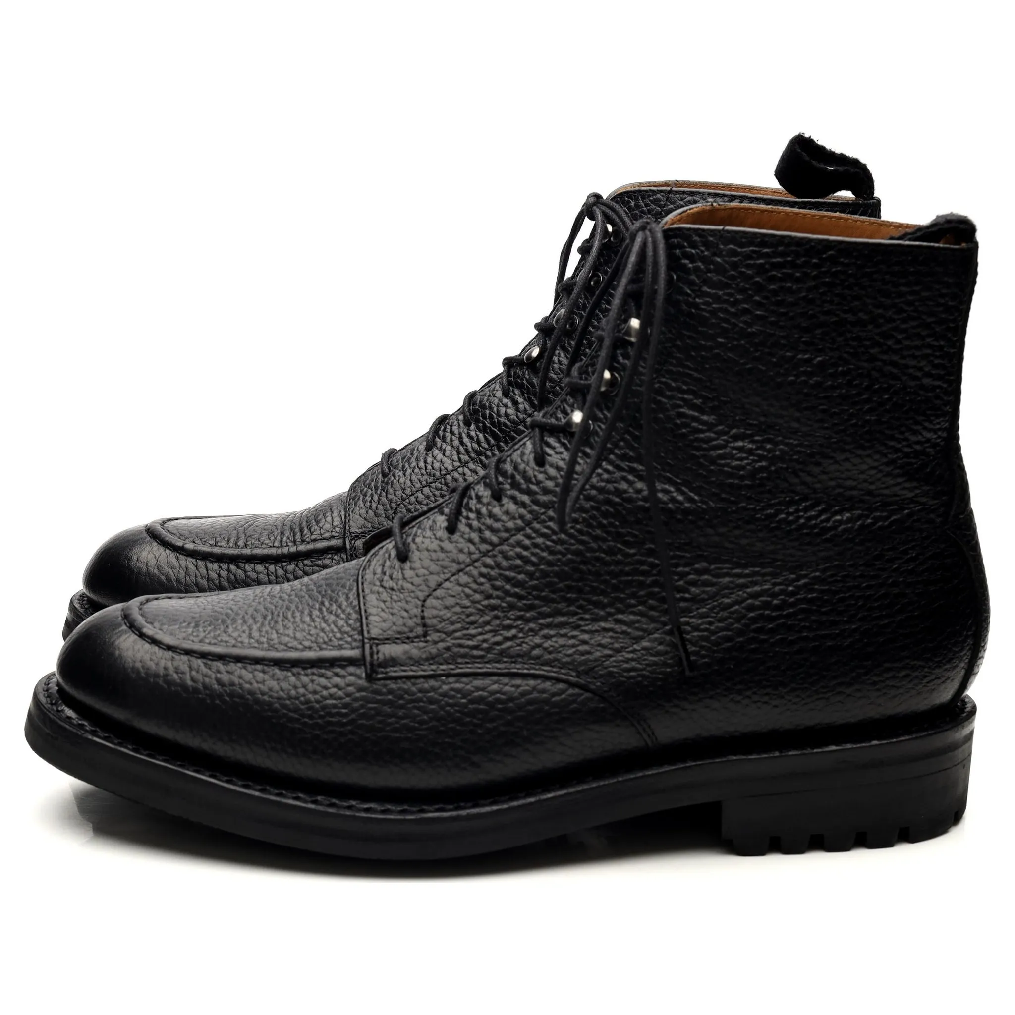 'Sawyer' Black Leather Apron Boots UK 8.5 G