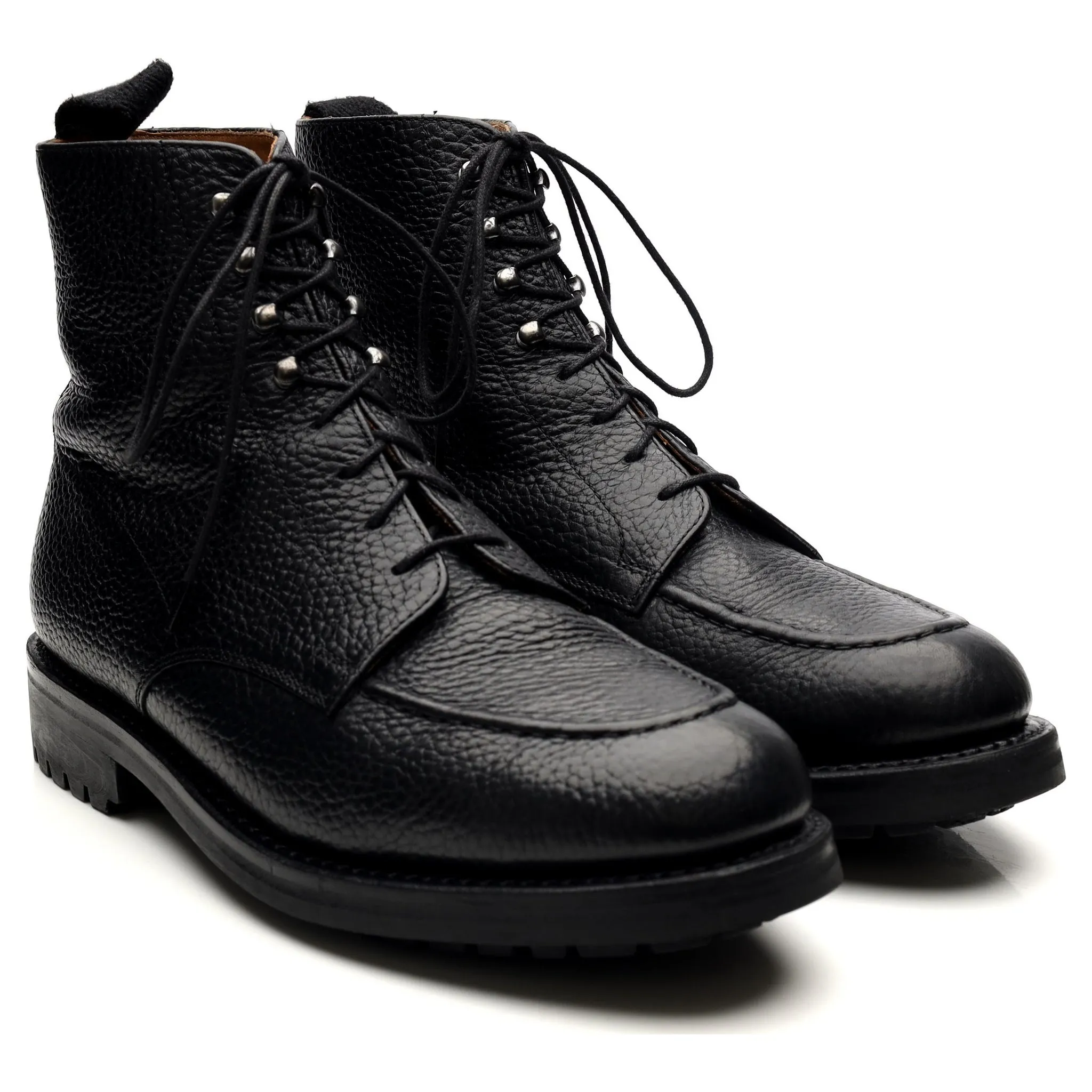 'Sawyer' Black Leather Apron Boots UK 8.5 G