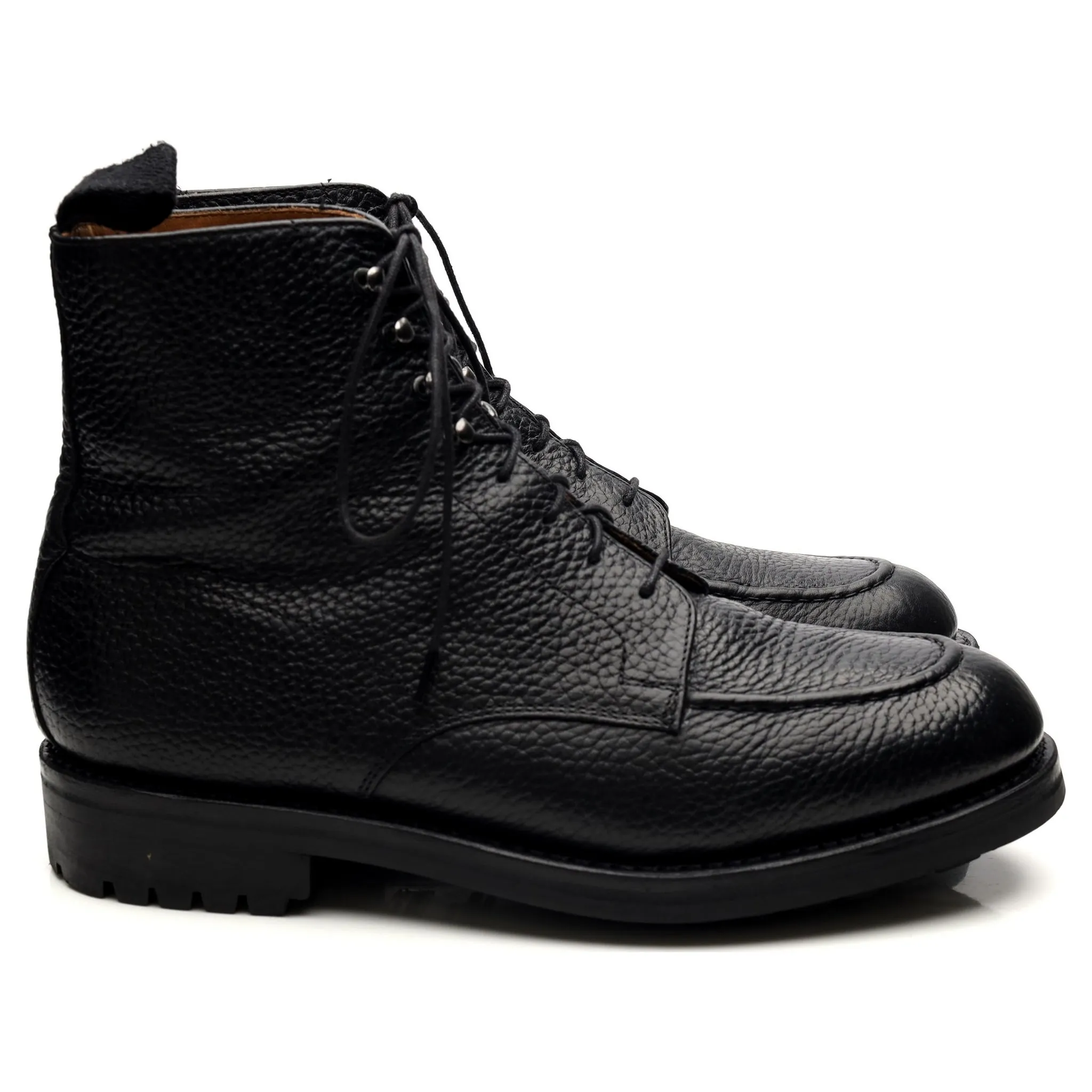 'Sawyer' Black Leather Apron Boots UK 8.5 G