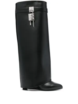 Shark lock leather boots