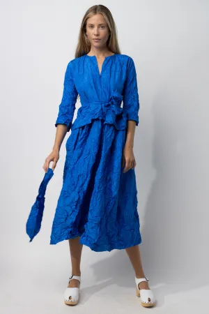 Silk Dress with Self-tie Belt