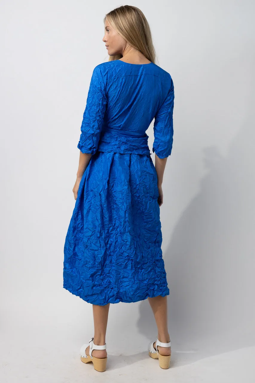 Silk Dress with Self-tie Belt