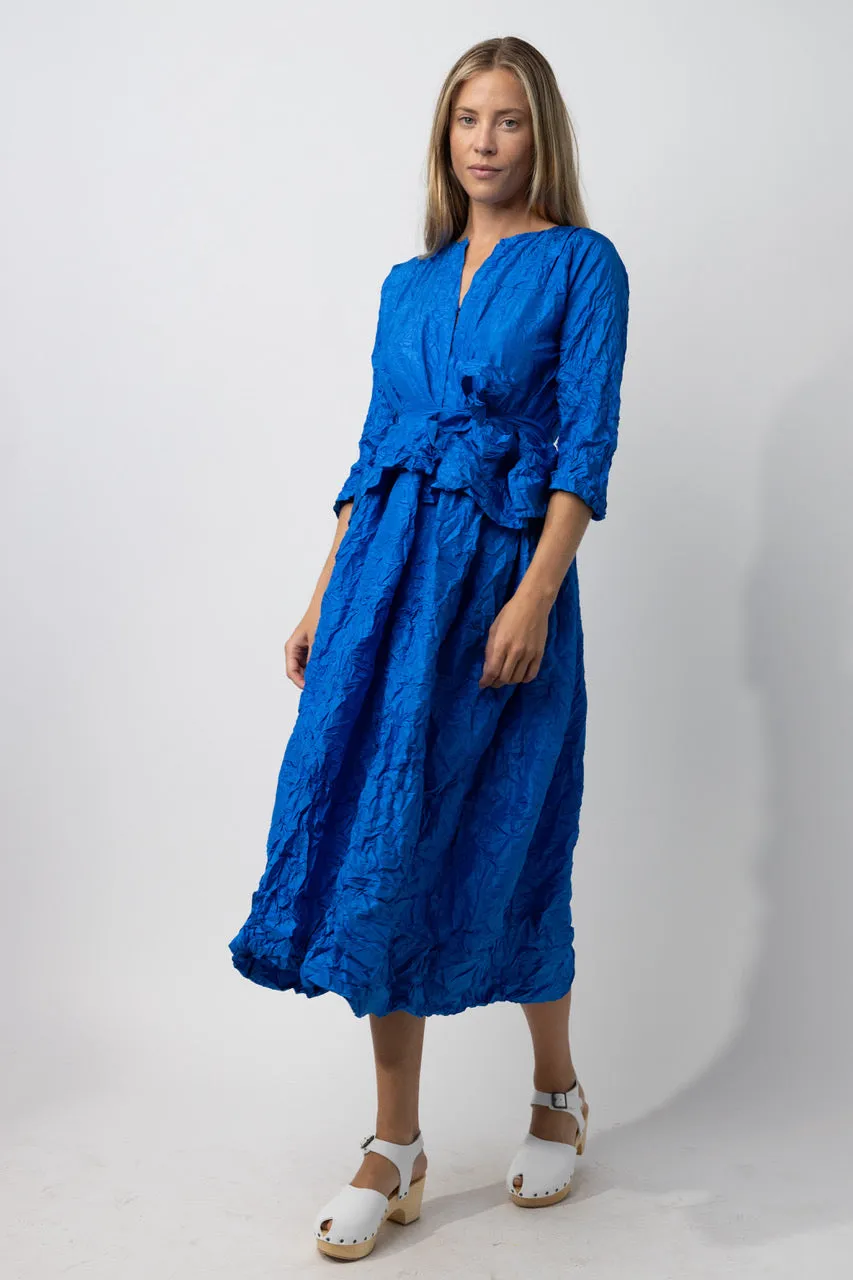Silk Dress with Self-tie Belt