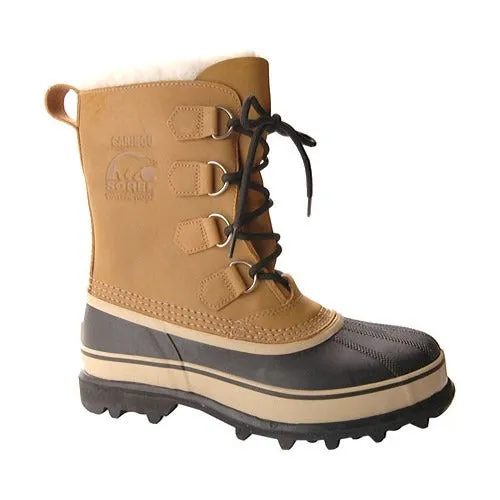 Sorel Caribou Men’s Waterproof Boots Sz 14 Insulated Leather Buff/Chamois New