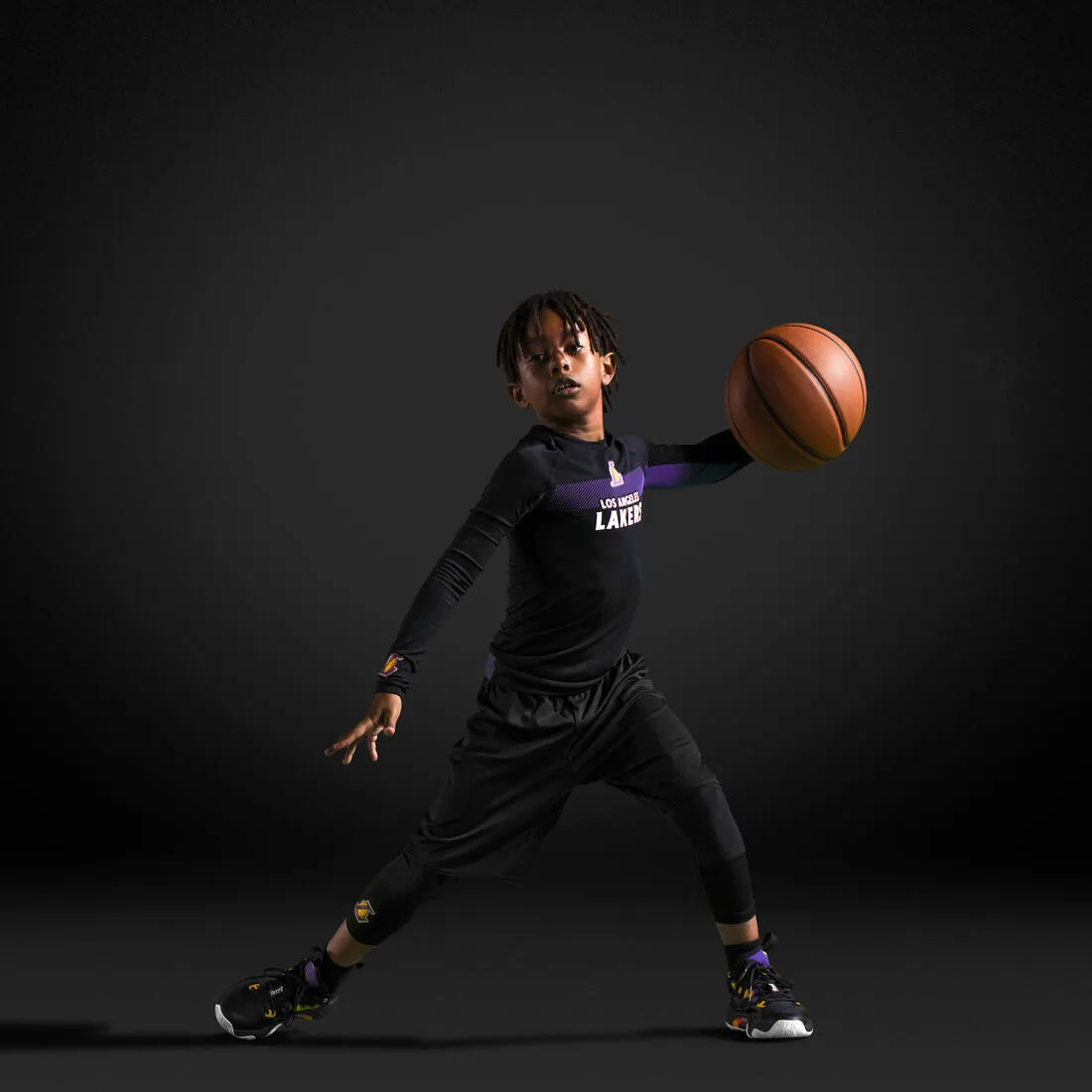 Sous-maillot basketball NBA Los Angeles Lakers Enfant - UT500 Noir
