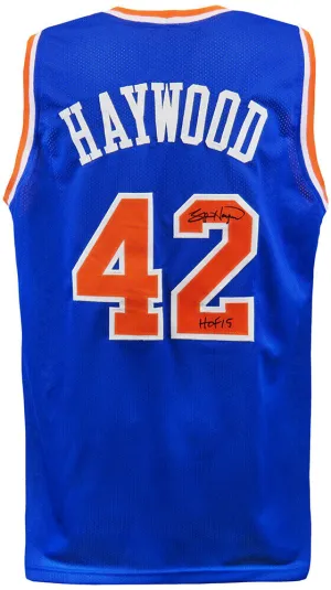 Spencer Haywood Signed Blue Throwback Custom Basketball Jersey w/HOF'15 (SS COA)