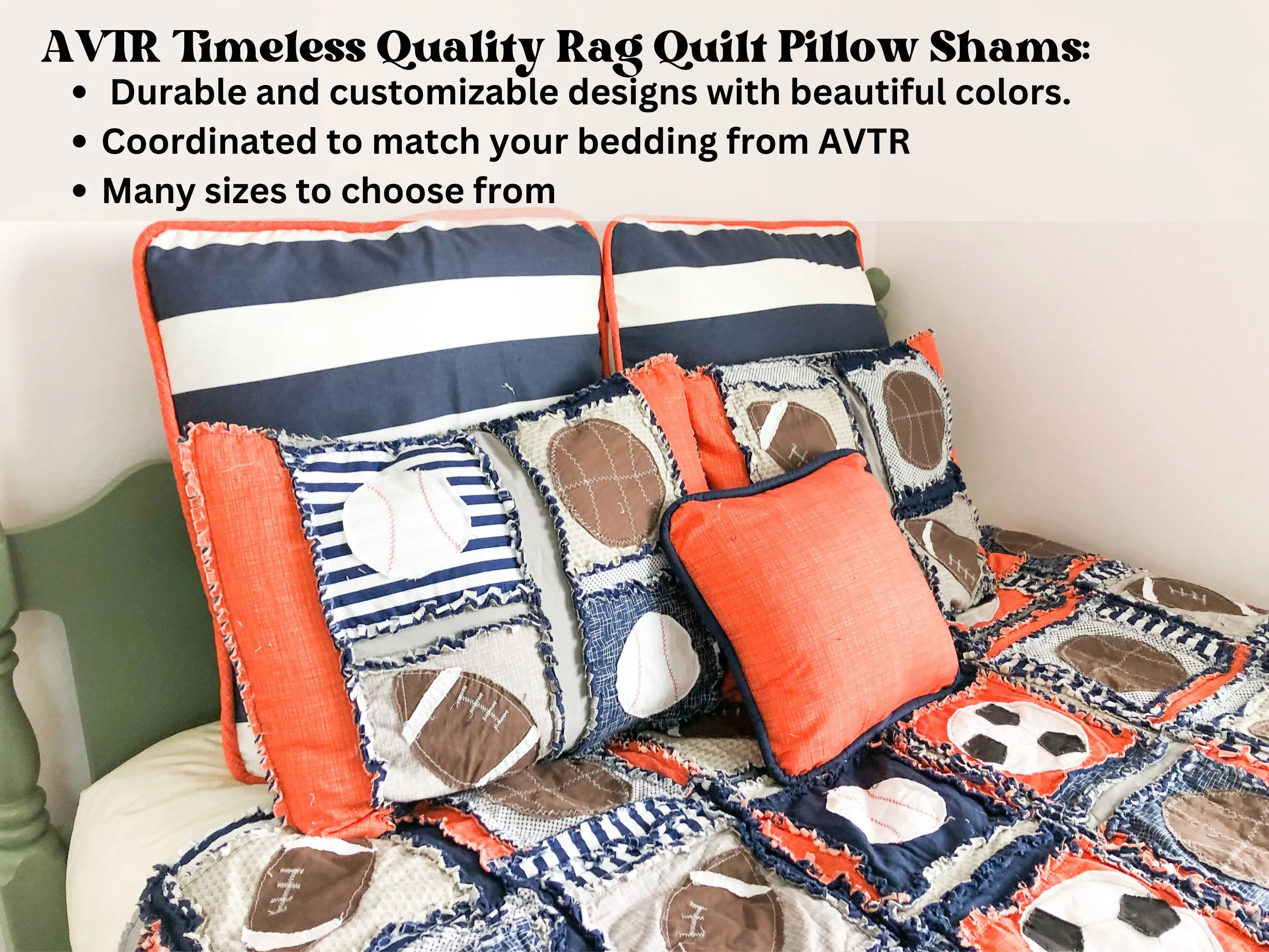 Sports Pillow Sham Bedroom Accessories, Coordinating Throw, Standard, Lumbar Pillow to AVTR Bedding