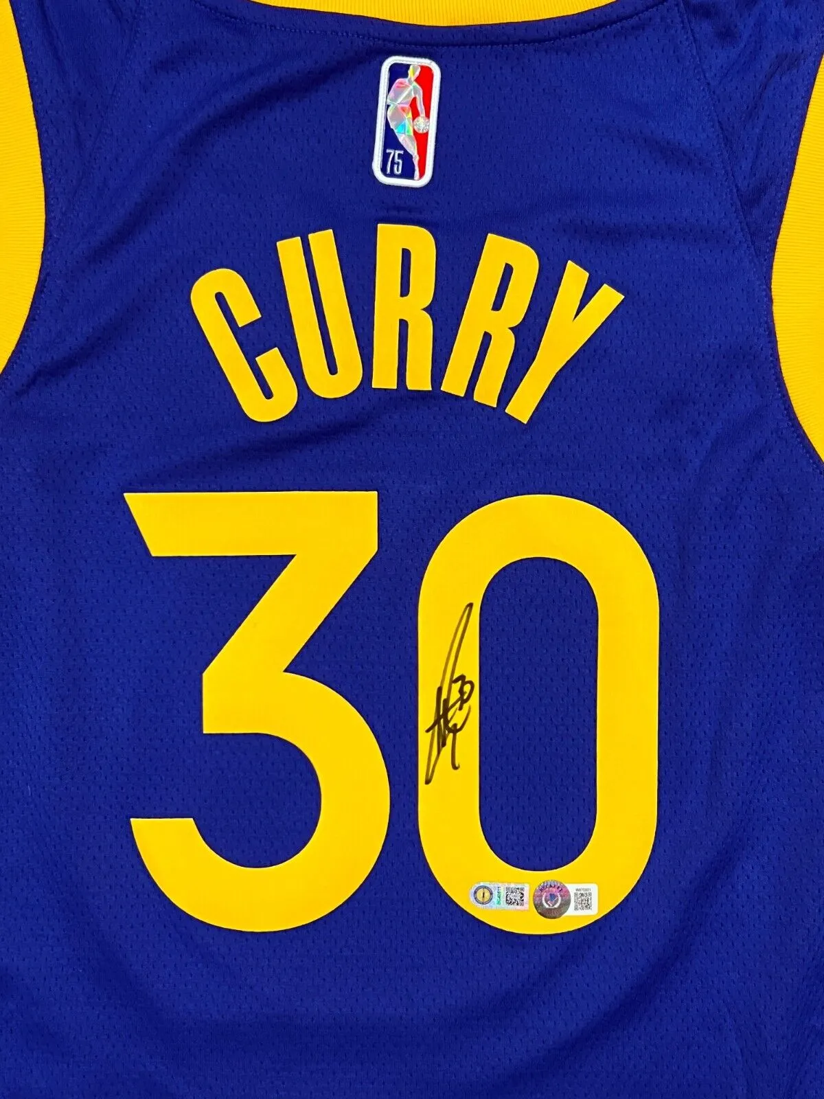 Stephen Curry Golden State Warriors Signed 75th Anniversary Authentic Icon Nike Jersey BAS