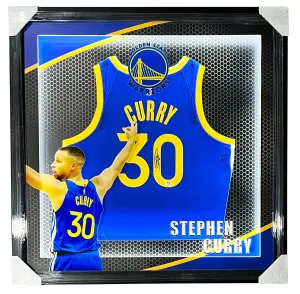 Stephen Curry Warriors Signed Nike Jersey LED Lighting 3D Custom Framed PSA