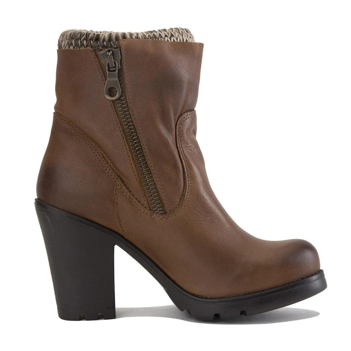 Steve Madden for Women: Sweaterr Cognac Leather Heel Boots