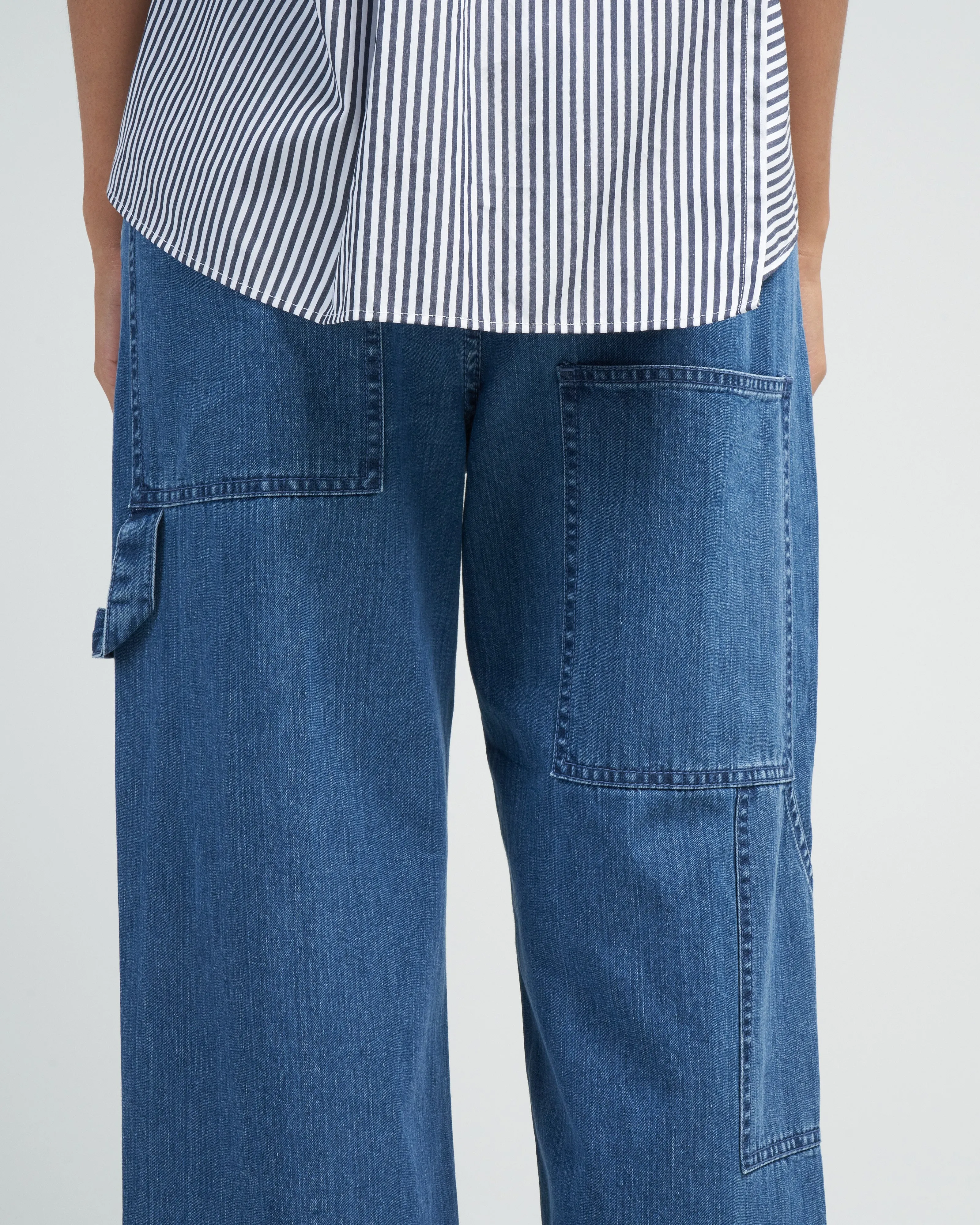 stone wash denim cropped sam jean - medium stone wash
