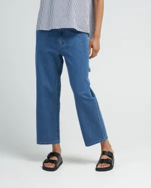 stone wash denim cropped sam jean - medium stone wash